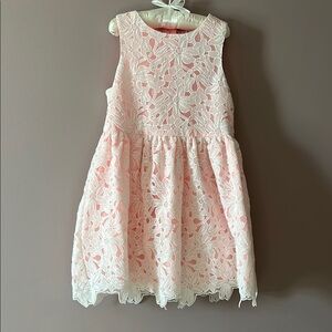 Elegant Pink Lace Eyelet Kids Dress by Young Dimension - 6/7